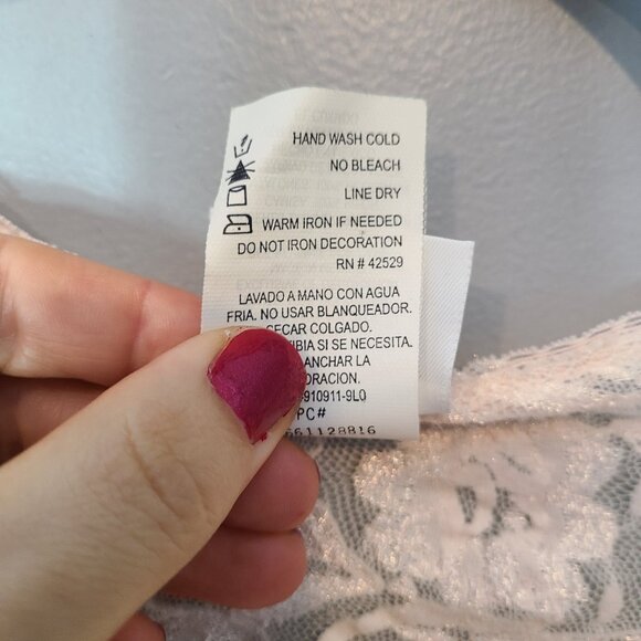 Vintage Lace Top Size 3X Fairy Coquette  Light Pink Beaded Sequin Dainty Cottage - Picture 10 of 10